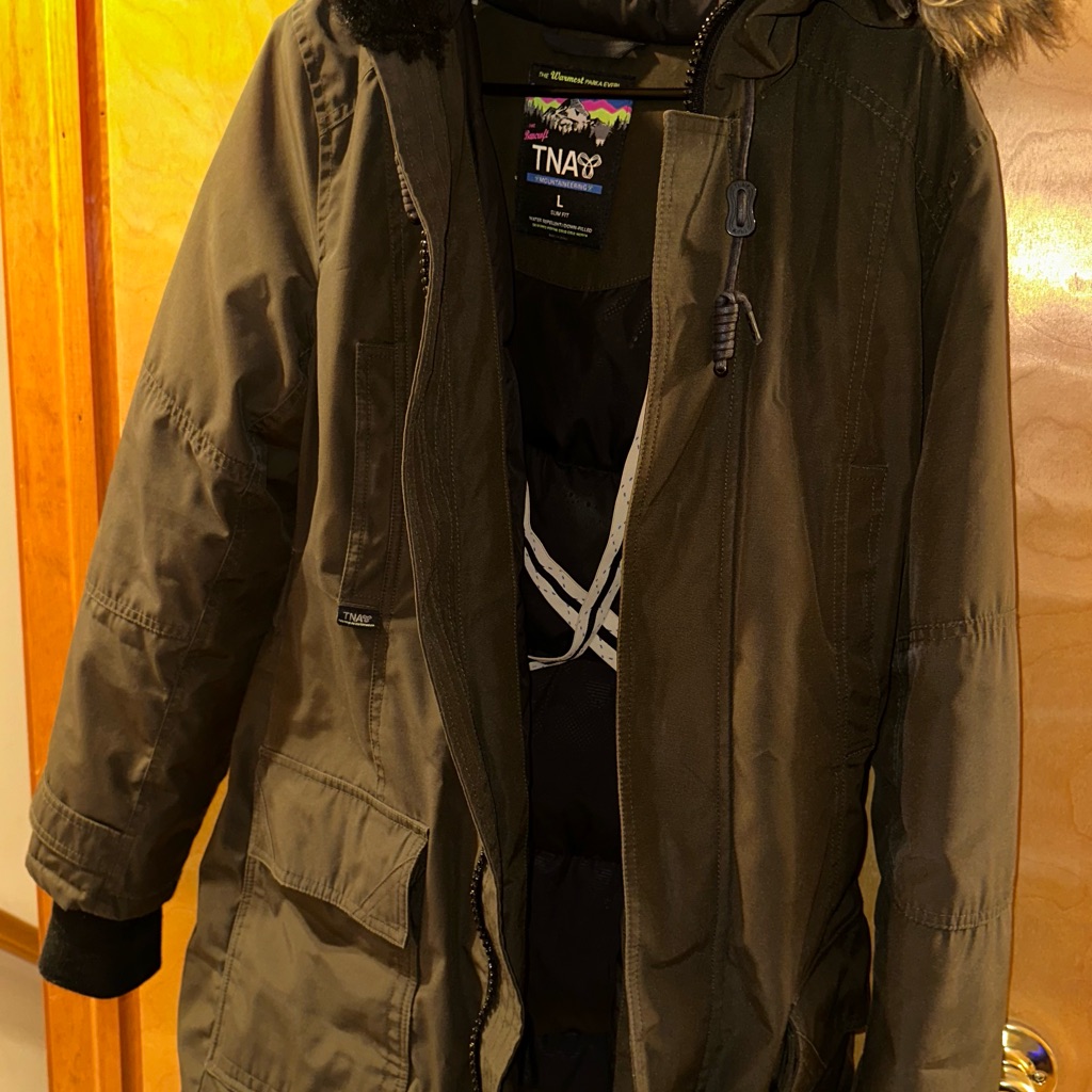 Tna Khaki And Black Hooded Jacket - Bought At Aritzia In Canada